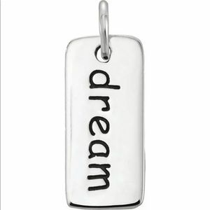 Silver Dream Tag Charm Sterling Solid